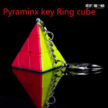 Qytoys Pyraminxeds Key Ring Keychain Magic Cube MoFangGe Pyramid Pendant Chain Twisty Puzzle Educational Toys For Children
