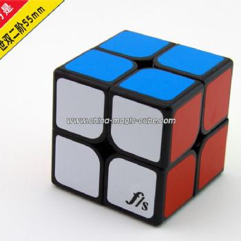 <Free Shipping>Funs 2x2x2 (55MM) Shishuang Magic Cube Puzzle Cube Black PVC Stickers