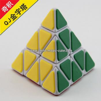 QJ Pyraminx Puzzle  Magic Cube  with Plastic Tile Speed Cube White